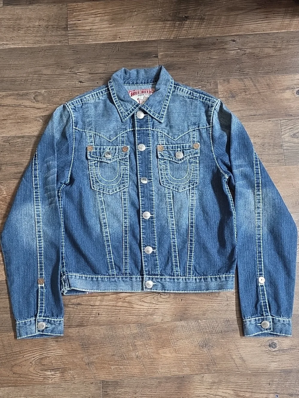 True Religion JIMMY SUPERT Indigo Blue Denim Trucker Jacket